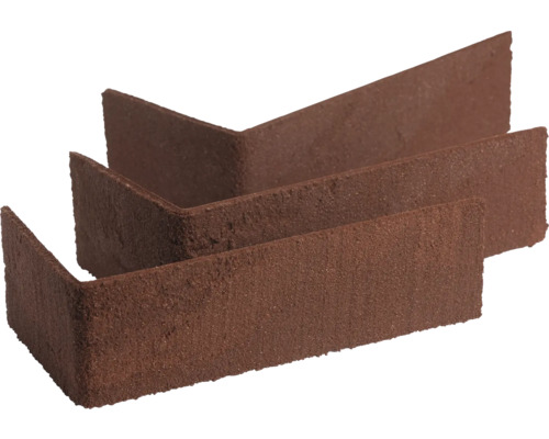 Eck-Riemchen in L-Form für Wandverkleidungen mit strukturierter Oberfläche.