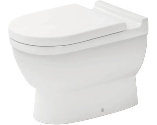 Bodenstehendes Stand-WC aus weißer Keramik mit geschlossenem Deckel.