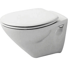 Wand-WC aus Keramik mit geschlossenem WC-Sitz.