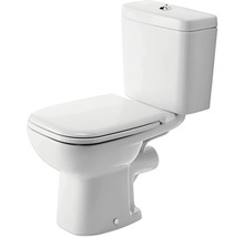 Bodenstehendes WC aus Keramik mit Spülkasten und WC-Sitz, waagerechter Abgang.