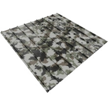 Trapezblech aus Metall mit Camouflage-Muster.