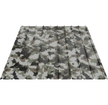 Trapezblech mit Camouflage-Muster für Dach und Wand.