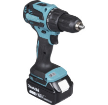 Türkisfarbener und schwarzer Makita 18 Volt Lithium-Ionen Akku-Schlagbohrschrauber