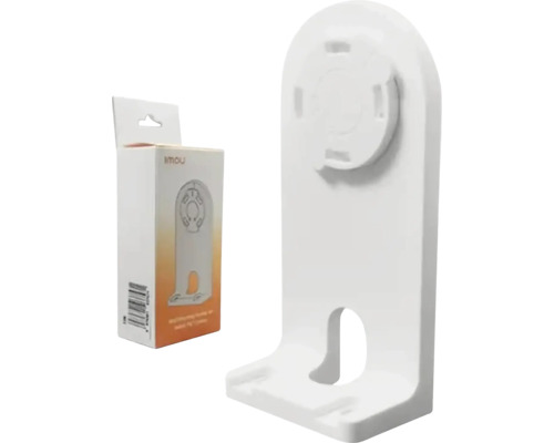 Weiße Imou Wandhalterung für Überwachungskameras und Verpackung mit Imou Logo.