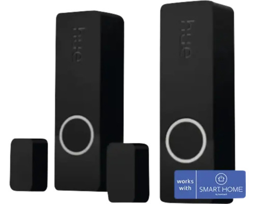 Philips Hue Secure Tür-/ Fensterkontakt schwarz 2 Stk. Philips Hue Kontaktsensor Doppelpack in Schwarz, kompatibel mit SMART HOME by hornbach.
