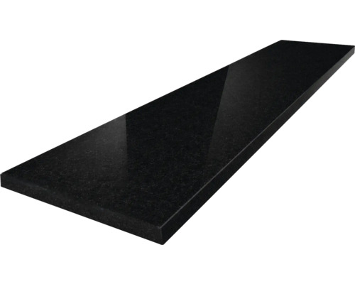 Fensterbank Gabbro black 101x30 cm Polierte, schwarze Granitplatte in rechteckiger Form.