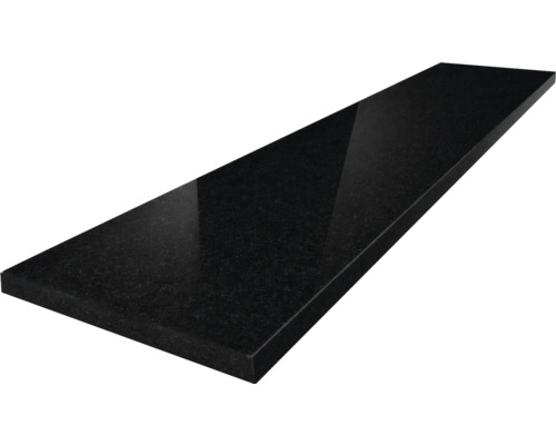 Fensterbank Gabbro Granit Schwarz 126x20x2 cm Fensterbank aus poliertem schwarzem Naturstein