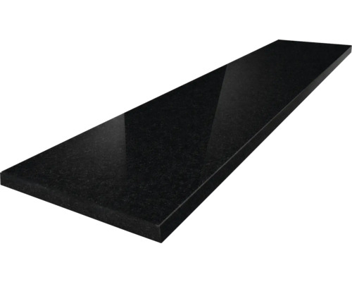 Fensterbank Gabbro Granit Schwarz 113x25x2 cm Polierte Fensterbank aus schwarzem Granit.
