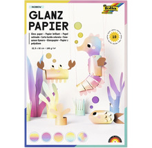 Glanzpapier Folia Rainbow 10 Blatt 22,5 mal 32 Zentimeter 100 Gramm pro Quadratmeter zum Basteln von Unterwasserfiguren.