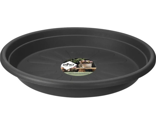 Blumentopf Untersetzer Elho Kunststoff Ø 13 cm H 2 cm anthrazit Runder Untersetzer aus recyceltem Kunststoff in Anthrazit von Elho für Blumentöpfe.