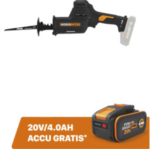 Akku-Säbelsäge Worx Nitro 20 Volt inklusive kostenlosem 4,0 Amperestunden Power Share Pro Akku.