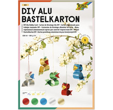 DIY Aluminium-Bastelkarton von folia, Format A4, 300 Gramm pro Quadratmeter, 5 Blatt, zum Schneiden und Basteln geeignet, folia Logo.