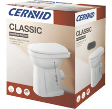 Ceravid Classic Komforthöhe, erhöhtes Stand-WC-Set inklusive abnehmbarem WC-Sitz mit Absenkautomatik, plus 10 Zentimeter Sitzhöhe.