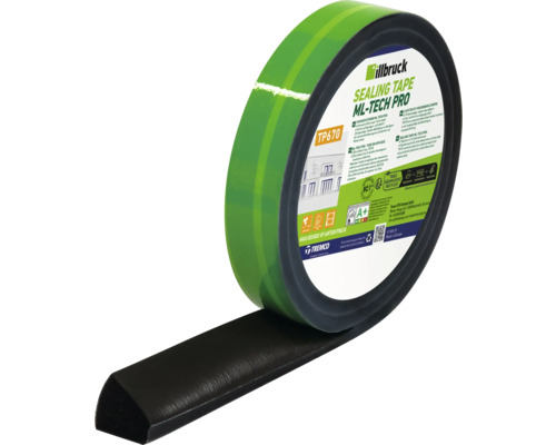 illbruck Fugen-Dichtband TP670 Sealing Tape ML-Tech Pro, Rolle mit vorkomprimiertem Schaumstoffband zur Abdichtung von Fensteranschlussfugen.