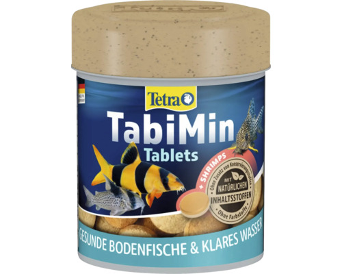 Tetra TabiMin Tabletten für Bodenfische mit Shrimps, natürlichen Inhaltsstoffen, ohne Konservierungsstoffe und Farbstoffe.