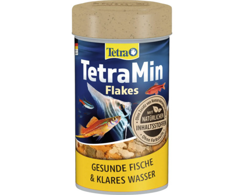 TetraMin Flakes Hauptfutter für Zierfische in Flockenform, mit natürlichen Inhaltsstoffen, ohne Konservierungsstoffe und ohne Farbstoffe.