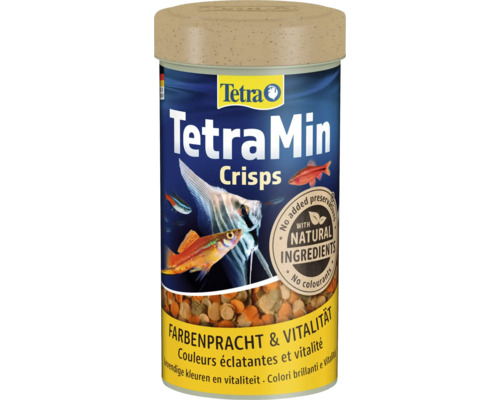 Tetra TetraMin Crisps Fischfutter für alle Zierfische in einer Dose für Farbenpracht und Vitalität.