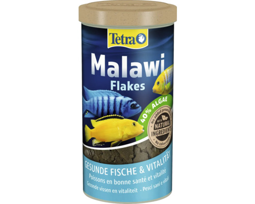 Tetra Malawi Flakes Fischfutter für Malawi Buntbarsche mit 40 Prozent Algenanteil und natürlichen Inhaltsstoffen.