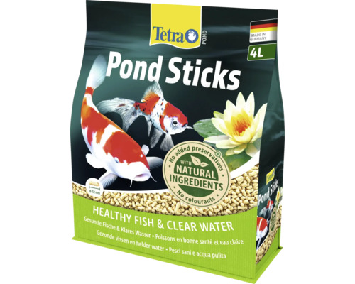 Tetra Pond Sticks Fischfutter, 4 Liter, für gesunde Fische und klares Wasser, mit natürlichen Inhaltsstoffen, hergestellt in Deutschland.