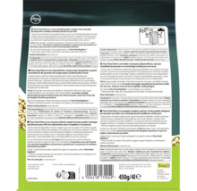 Rückseite der Verpackung von Tetra Pond Sticks Teichfischfutter mit Produktinformationen, Schutz vor ultravioletter Strahlung und Tetra Logo.