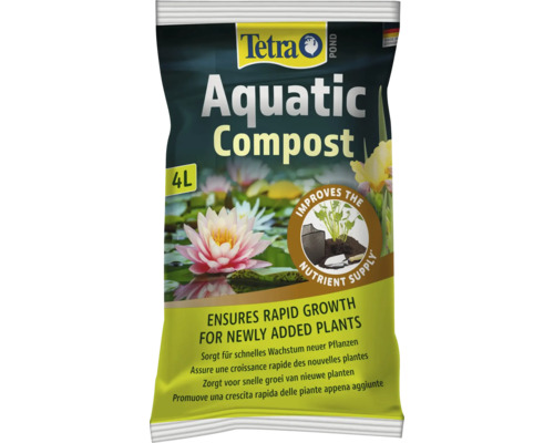 Tetra Pond Aquatic Compost, Teichpflanzenerde für Wasserpflanzen, 4 Liter Beutel