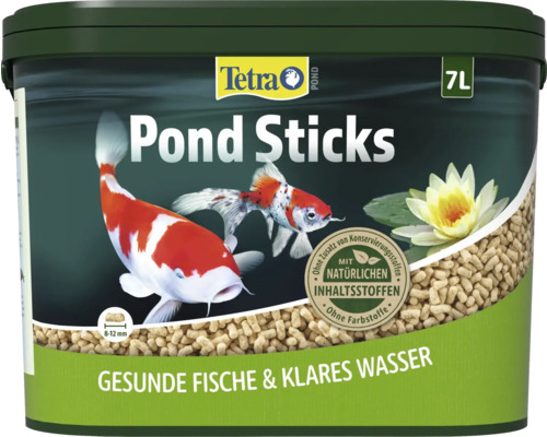 Tetra Pond Sticks Teichfischfutter, 7 Liter, mit natürlichen Inhaltsstoffen für gesunde Fische und klares Wasser.