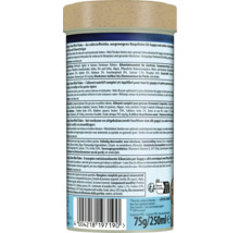 Rückseite der Dose Tetra Guppy Colour Mini Flakes Fischfutter mit Inhaltsstoffen, Fütterungshinweisen und Barcode.