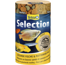 Fischfutter Tetra Selection, 4 in 1 Mischung aus Wafern und Flocken, Tetra Logo, natürliche Inhaltsstoffe, ohne Konservierungsstoffe.