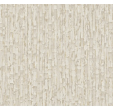 Vliestapete mit abstrakter, vertikaler Struktur in Beige.