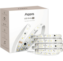 Aqara LED Strip T1 Verpackung und aufgerollter smarter LED-Streifen mit Matter-Unterstützung und HomeKit-Kompatibilität.