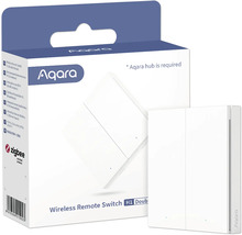 Aqara Wireless Remote Switch H1 Doppelwippe mit Verpackung, Zigbee zertifizierter Funkwandschalter für das Smart Home.