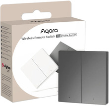 Aqara Wireless Remote Switch H1 Doppelwippe mit Verpackung, Zigbee zertifizierter smarter Fernschalter.