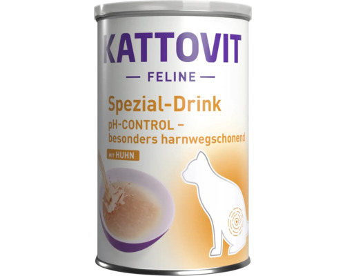 Dose Kattovit Feline Spezial-Drink pH-Control mit Huhn für Katzen, besonders harnwegschonend.