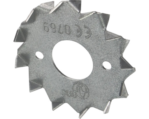 Fräsrädchen aus Metall mit gezahntem Rand und zentraler Öffnung.