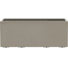 Rechteckiger Pflanzkasten aus Kunststoff in Taupe.
