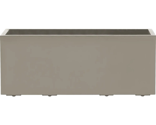 Rechteckiger Pflanzkasten aus Kunststoff in Taupe.