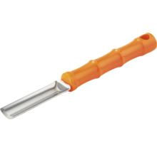 Hohlbeitel zum Schnitzen aus Metall mit orangefarbenem Kunststoffgriff.
