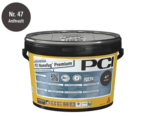 PCI Nanofug Premium variabler Flexfugenmörtel Nummer 47 Anthrazit im Eimer für Fliesen und Naturwerksteine