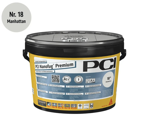 PCI Nanofug Premium Flexfugenmörtel Nummer 18 Manhattan für Fliesen und Naturwerksteine im Eimer