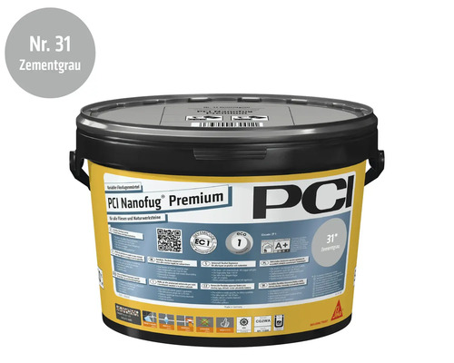 PCI Nanofug Premium Variabler Flexfugenmörtel, Farbe Nummer 31 Zementgrau, im Eimer.