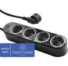 Smarte vierfach Steckdosenleiste mit Kabel und Stecker, kompatibel mit Smart Home by Hornbach.