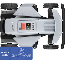 Mähroboter Segway Navimow von oben mit Display und Stop Taste, kompatibel mit SMART HOME by hornbach.