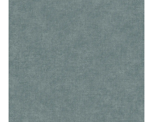 Tapete mit feiner Leinenstruktur in Blau-Grau.
