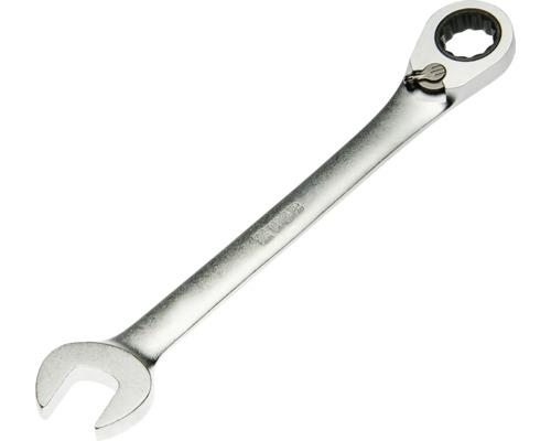 Ringmaulratschenschlüssel aus Metall mit Umschaltfunktion.