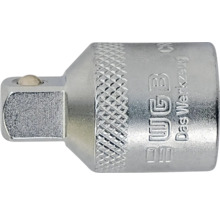 WGB Steckschlüssel-Adapter aus Metall mit gerändelter Fläche und Vierkantantrieb.