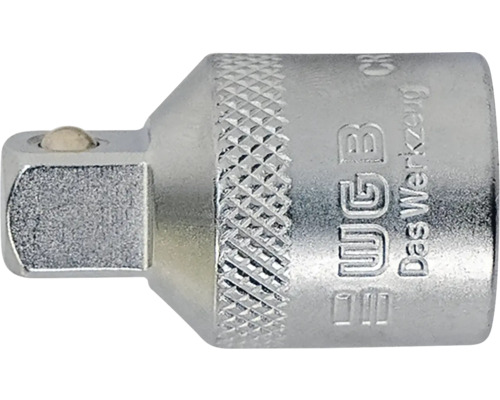 WGB Steckschlüssel-Adapter aus Metall mit gerändelter Fläche und Vierkantantrieb.