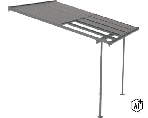 Terrassenüberdachung mit Aluminiumrahmen und Dachpaneelen aus Polycarbonat (Image AI modified or generated)