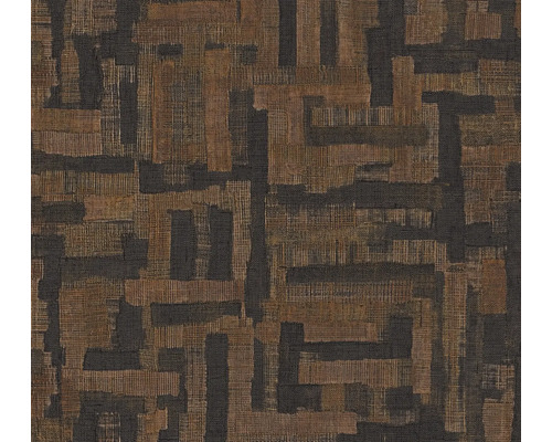 Vliestapete mit abstraktem geometrischem Muster und feiner Leinenstruktur.