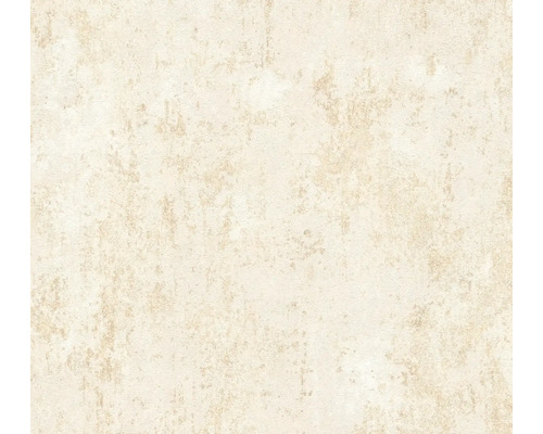 Beige Vliestapete mit strukturierter Oberfläche in Betonoptik und Shabby-Chic-Stil.