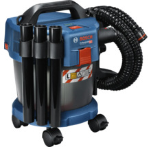 Bosch Professional Akku-Nass-Trockensauger GAS 18V-10 L mit Saugrohren, Schlauch und Rollen.